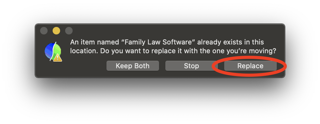 Replace Existing Family Law Software Installation